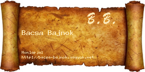 Bacsa Bajnok névjegykártya